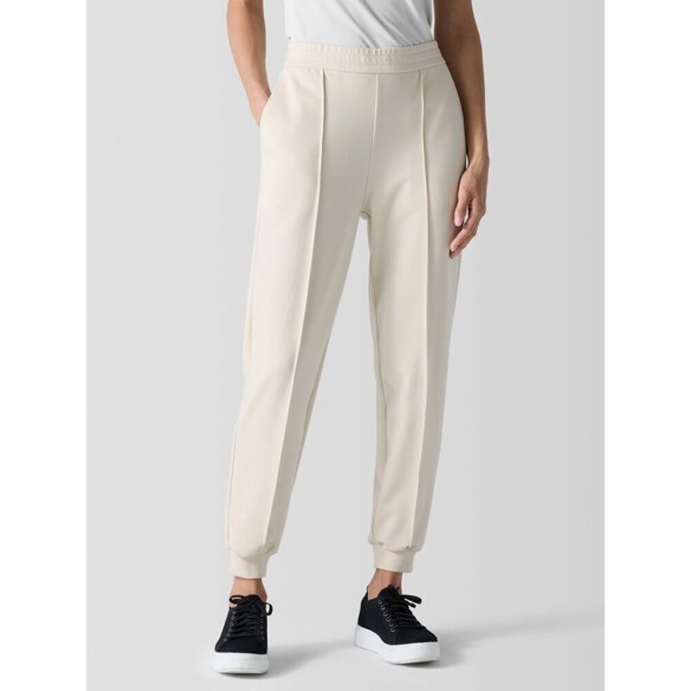 Eileen Fisher Ivory Lightweight Ponte Jogger Pant Easy Fit Ankle Minimalist 2X